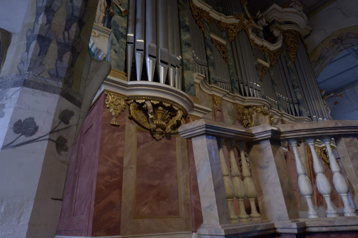 Pipe organ in a historic German church